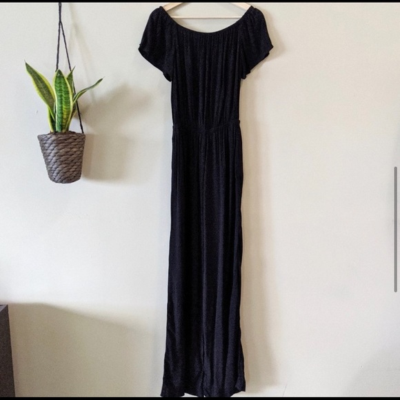 SALE! Charles Henry Shoulder Wide Leg Jumpsuit - Picture 3 of 3